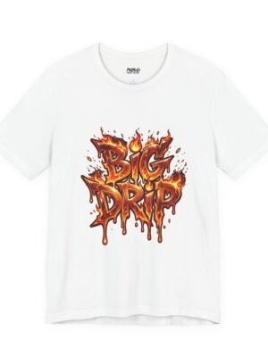 Big Drip Flame Graphic Tee - Streetwear Dripping Fire Design